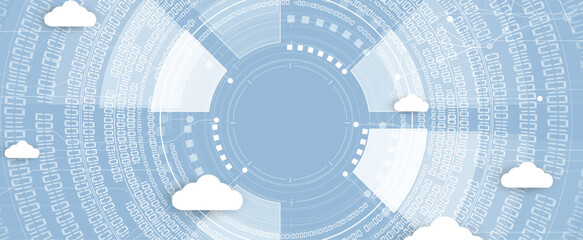 Cloud technology ransfer digital data on circuit board