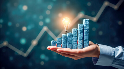 Innovative idea symbolized by a glowing lightbulb surrounded by golden coins, representing creativity and financial success. Conceptual image of inspiration and prosperity