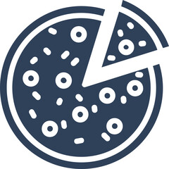 Pizza slice vector icon with an isolated background 