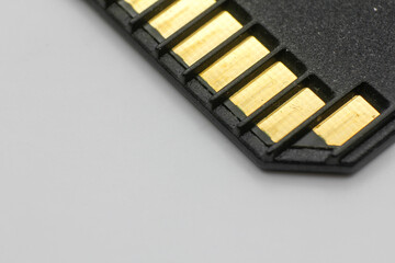 SD Memory card isolated on gray background