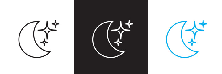 Weather editable stroke outline icons set . vector illustration. isolated on white and black background.  EPS 10