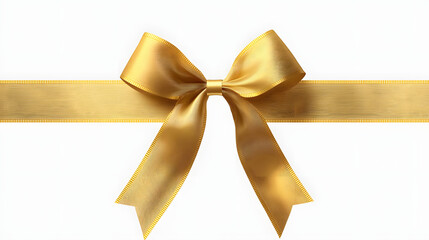Gold gift ribbon and bow cross shape isolated transparent background photo PNG file