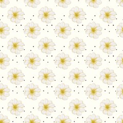 Cherry blossom pattern for textile and packaging design with seamless repetition