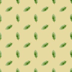 Delicate green leaves pattern for textile and wrapping paper design