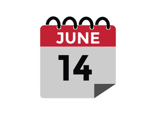 June 14 - Daily Calendar Icon with day of month
