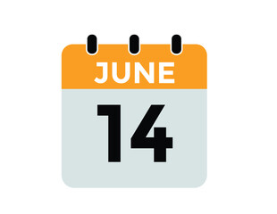 June 14 - Daily Calendar Icon with day of month