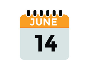 June 14 - Daily Calendar Icon with day of month