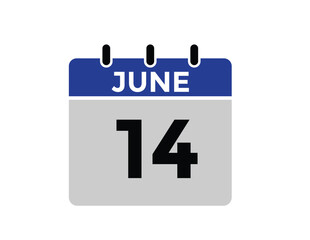 June 14 - Daily Calendar Icon with day of month