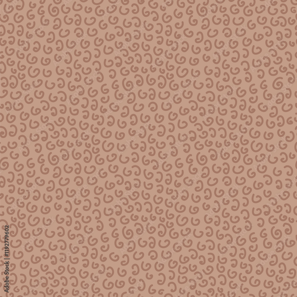 Aufkleber brown monochrome curly seamless pattern. wiggle print mocha mouse endless background. abstract choco