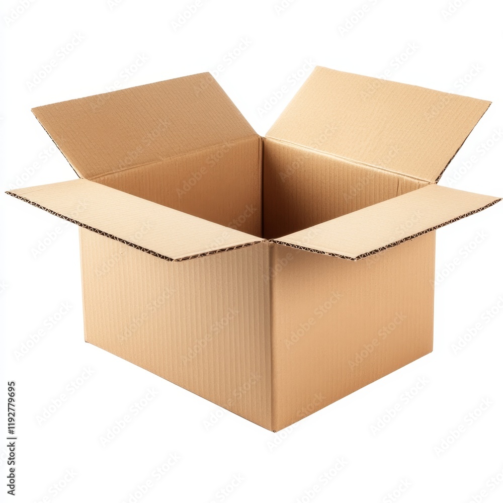 Poster neatly closed cardboard box with visible tape details on top