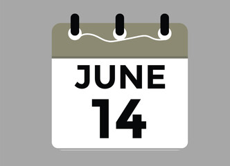 June 14 - Daily Calendar Icon with day of month