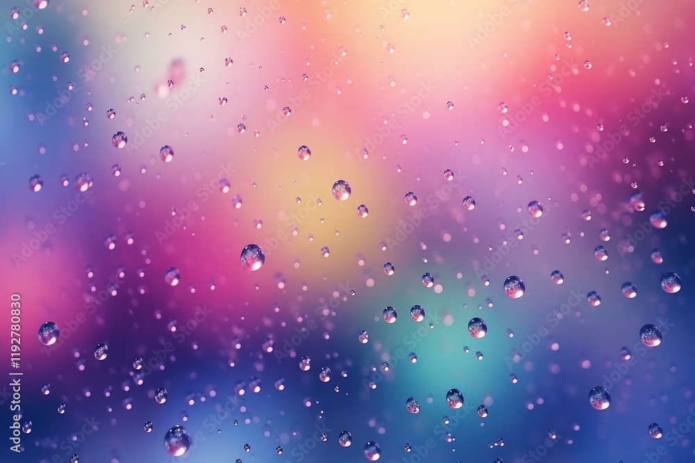 Aufkleber crystal clear water droplets glisten on a colorful surface, creating a mesmerizing abstract pattern 