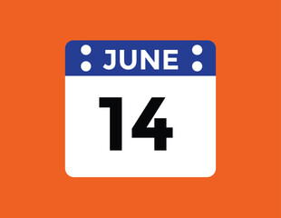 June 14 - Daily Calendar Icon with day of month