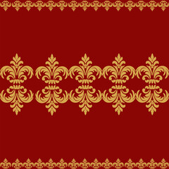 Vector damask seamless background. Classical luxury old fashioned damask ornament, victorian seamless texture for wallpapers, textile, wrapping. Exquisite floral baroque template.
