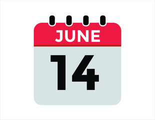 June 14 - Daily Calendar Icon with day of month