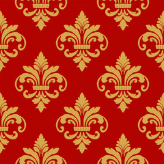 Vector damask seamless background. Classical luxury old fashioned damask ornament, victorian seamless texture for wallpapers, textile, wrapping. Exquisite floral baroque template.