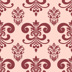 Vector damask seamless background. Classical luxury old fashioned damask ornament, victorian seamless texture for wallpapers, textile, wrapping. Exquisite floral baroque template.