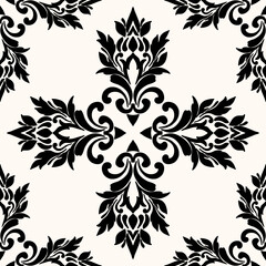 Vector damask seamless background. Classical luxury old fashioned damask ornament, victorian seamless texture for wallpapers, textile, wrapping. Exquisite floral baroque template.