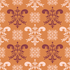 Vector damask seamless background. Classical luxury old fashioned damask ornament, victorian seamless texture for wallpapers, textile, wrapping. Exquisite floral baroque template.