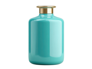 Elegant Turquoise Vase on Isolated Home Decor Item Minimalist Style Studio Setting isolated on white background