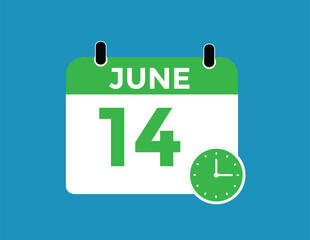 June 14 - Daily Calendar Icon with day of month
