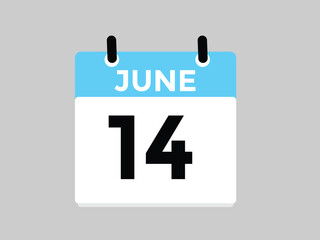 June 14 - Daily Calendar Icon with day of month