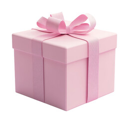 Obraz premium Beautifully Detailed 3D Pink Gift Box with Ribbon Decoration