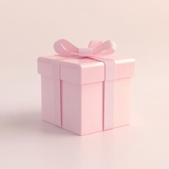 Charming 3D Pink Gift Box Tied with Delicate Ribbon for Celebrations