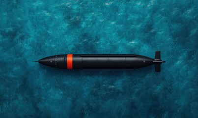 Submarine activities underwater exploration image of torpedo marine environment aerial view military technology
