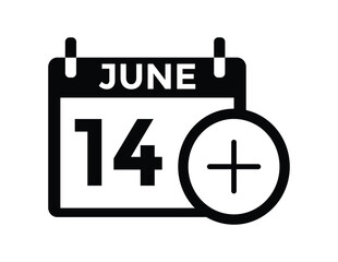June 14 - Daily Calendar Icon with day of month