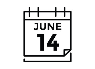 June 14 - Daily Calendar Icon with day of month
