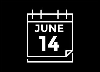 June 14 - Daily Calendar Icon with day of month