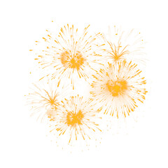 Obraz premium Festive metallic fireworks burst with glittering golden spark effects, PNG design