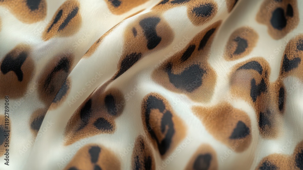 Poster close-up of leopard print fabric with soft textured patterns