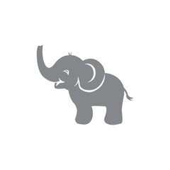 Curte baby elephant illustration.