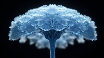 Abstract Blue Flower Structure Detailed Closeup