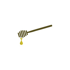honey dipper vector on white background.