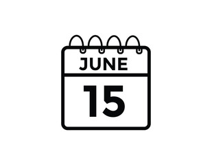 June 15 - Daily Calendar Icon with day of month
