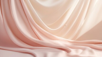 Obraz premium Soft Silk Drapery in Blush and Cream Tones Flowing Elegantly