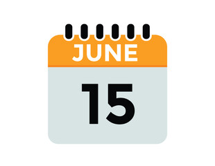 June 15 - Daily Calendar Icon with day of month
