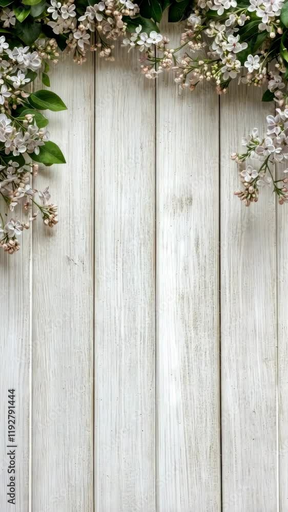 Aufkleber charming display of delicate flowers against a rustic wooden backdrop ideal for creating a serene at