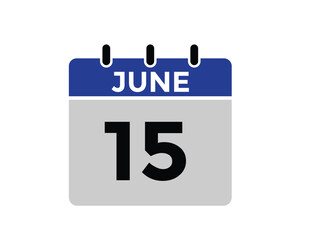 June 15 - Daily Calendar Icon with day of month
