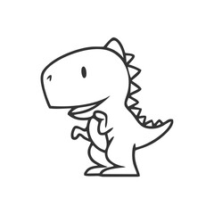 cute line t rex dinosaur illustration