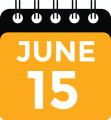 June 15 - Daily Calendar Icon with day of month
