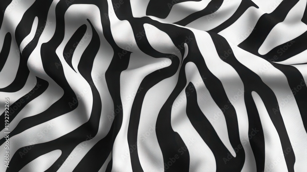 Poster black and white zebra print pattern with wavy texture