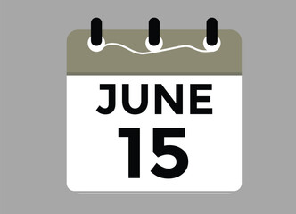 June 15 - Daily Calendar Icon with day of month
