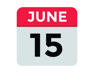 June 15 - Daily Calendar Icon with day of month
