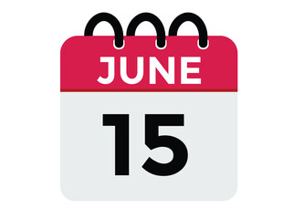 June 15 - Daily Calendar Icon with day of month
