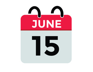 June 15 - Daily Calendar Icon with day of month
