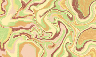 Abstract swirl retro green yellow pink background
